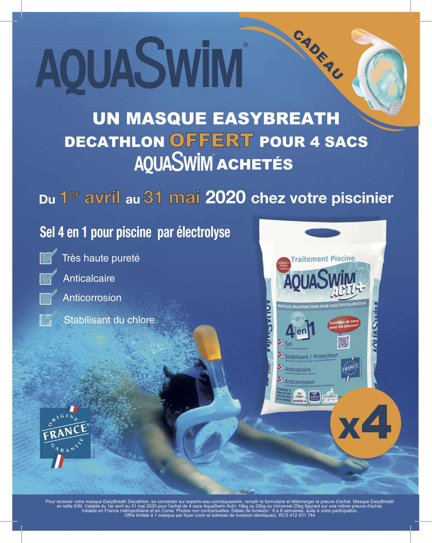 AquaSwim Acti+ : un sel 4 en 1 innovant pour le traitement de votre piscine