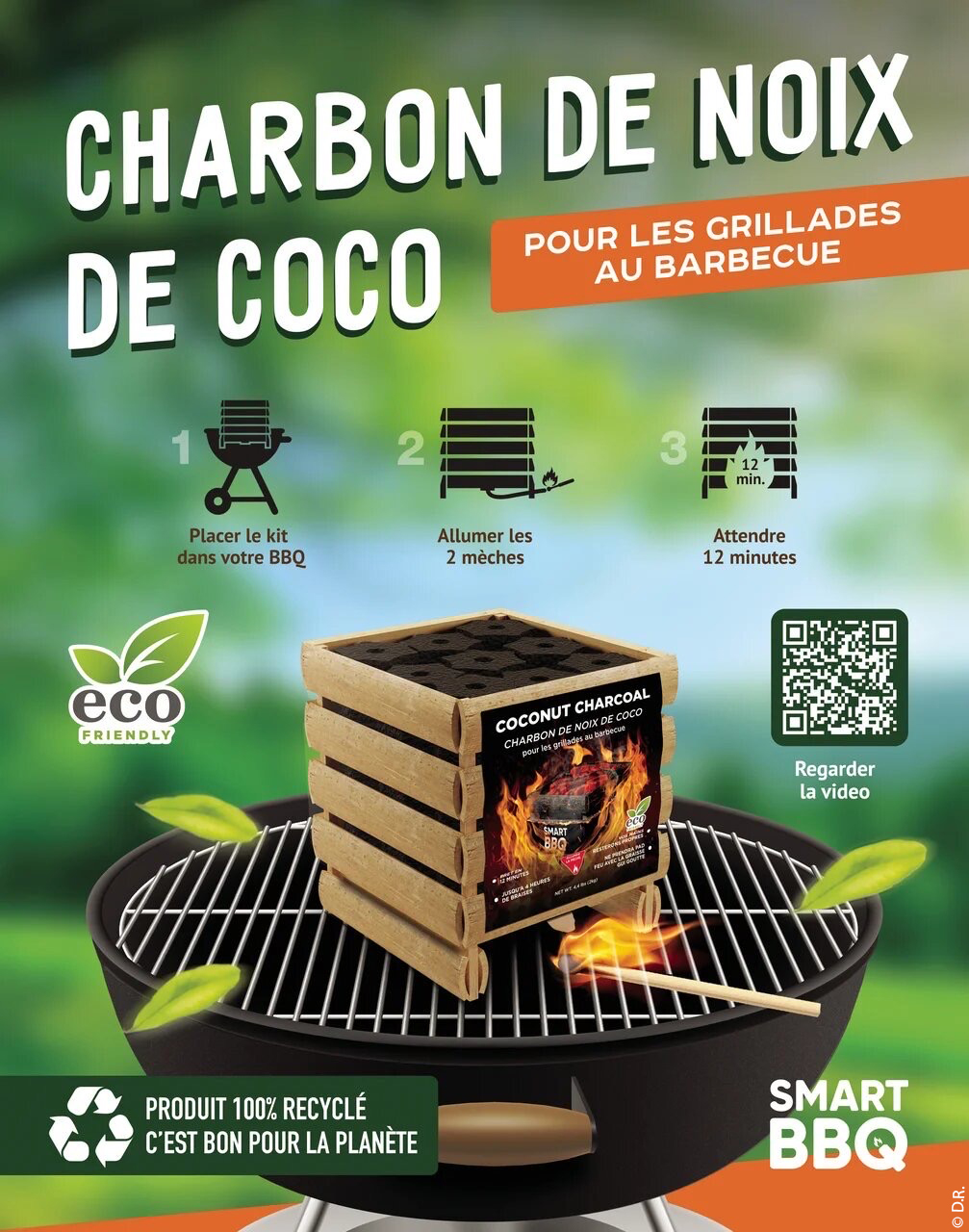 Smart BBQ, un kit allume-feu pour barbecue en charbon de coco 100 % naturel